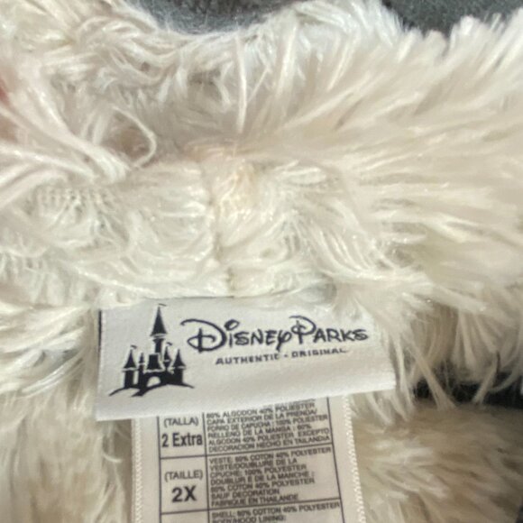 Disneyland Gray Hoodie Jacket W/ White Sherpa Lining Full Zip Womens size XXL - Picture 6 of 11